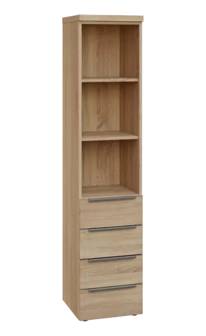 SIN 5 - 44ZN kancelářská skříň, 4-zásuvková/nika, 1820x400x400, dub bardolino